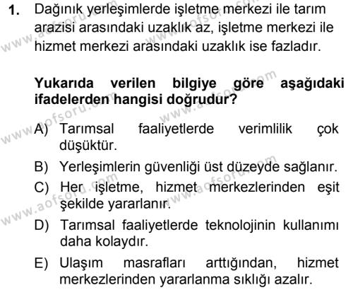 Tarımsal Yapılar ve Sulama Dersi 2013 - 2014 Yılı (Vize) Ara Sınavı 1. Soru