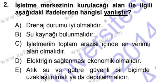 Tarımsal Yapılar ve Sulama Dersi 2013 - 2014 Yılı (Vize) Ara Sınavı 2. Soru