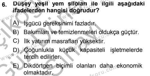 Tarımsal Yapılar ve Sulama Dersi 2014 - 2015 Yılı (Final) Dönem Sonu Sınavı 6. Soru