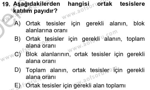 Tarımsal Yapılar ve Sulama Dersi 2016 - 2017 Yılı 3 Ders Sınavı 19. Soru