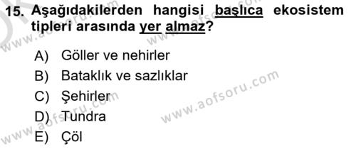 Tarımsal Yapılar ve Sulama Dersi 2020 - 2021 Yılı Yaz Okulu Sınavı 15. Soru