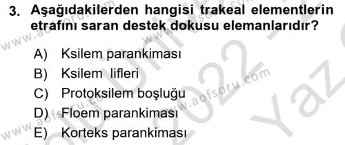 Tarımsal Yapılar ve Sulama Dersi 2022 - 2023 Yılı Yaz Okulu Sınavı 3. Soru