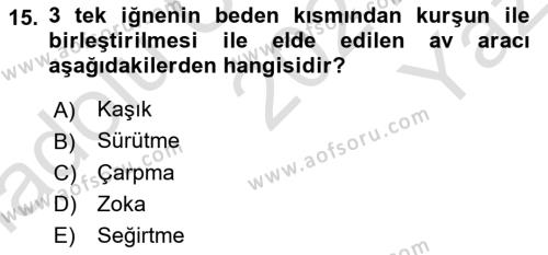 Balık Yetiştiriciliği Dersi 2021 - 2022 Yılı Yaz Okulu Sınavı 15. Soru