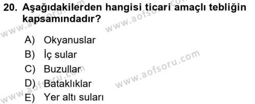 Balık Yetiştiriciliği Dersi 2021 - 2022 Yılı Yaz Okulu Sınavı 20. Soru