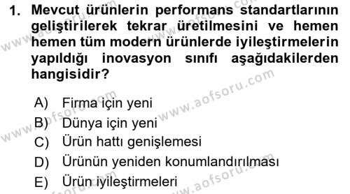 Turizmde Girişimcilik Ve İnovasyon Dersi 2021 - 2022 Yılı Yaz Okulu Sınavı 1. Soru