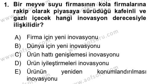 Turizmde Girişimcilik Ve İnovasyon Dersi 2022 - 2023 Yılı Yaz Okulu Sınavı 1. Soru