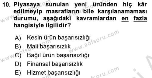 Turizmde Girişimcilik Ve İnovasyon Dersi 2022 - 2023 Yılı Yaz Okulu Sınavı 10. Soru