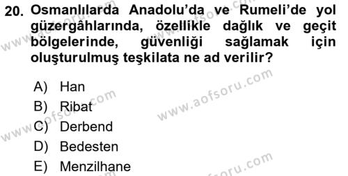 Turizm Tarihi Dersi 2021 - 2022 Yılı (Final) Dönem Sonu Sınavı 20. Soru