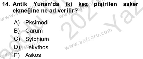 Turizm Tarihi Dersi 2021 - 2022 Yılı Yaz Okulu Sınavı 14. Soru