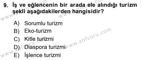 Dijital Turizm Dersi 2021 - 2022 Yılı (Vize) Ara Sınavı 9. Soru