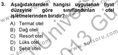 Genel Turizm Bilgisi Dersi 2012 - 2013 Yılı (Vize) Ara Sınavı 3. Soru
