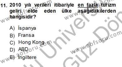 Genel Turizm Bilgisi Dersi 2013 - 2014 Yılı (Final) Dönem Sonu Sınavı 11. Soru