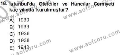 Genel Turizm Bilgisi Dersi 2013 - 2014 Yılı (Final) Dönem Sonu Sınavı 18. Soru