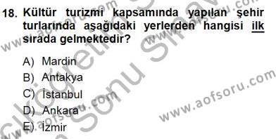 Turizm Coğrafyası Dersi 2012 - 2013 Yılı (Final) Dönem Sonu Sınavı 18. Soru