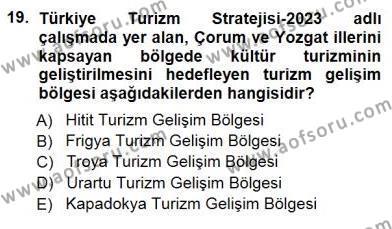 Turizm Coğrafyası Dersi 2012 - 2013 Yılı (Final) Dönem Sonu Sınavı 19. Soru