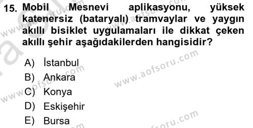 Turizmde Güncel Yaklaşımlar Dersi 2021 - 2022 Yılı (Vize) Ara Sınavı 15. Soru