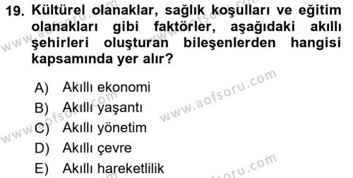 Turizmde Güncel Yaklaşımlar Dersi 2022 - 2023 Yılı (Vize) Ara Sınavı 19. Soru