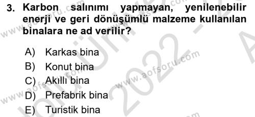 Turizmde Güncel Yaklaşımlar Dersi 2022 - 2023 Yılı (Vize) Ara Sınavı 3. Soru