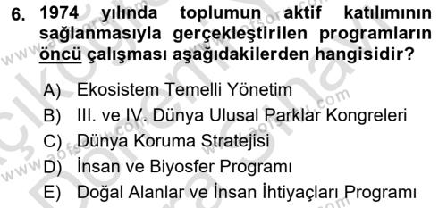 Toplum Temelli Turizm Dersi 2023 - 2024 Yılı (Vize) Ara Sınavı 6. Soru