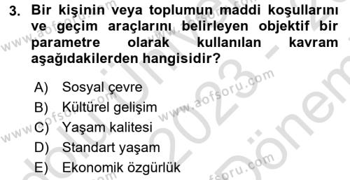 Toplum Temelli Turizm Dersi 2023 - 2024 Yılı (Final) Dönem Sonu Sınavı 3. Soru