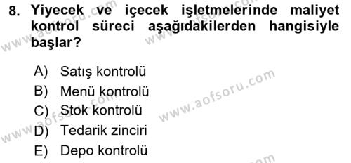 Turizm Bilgi Teknolojileri Dersi 2020 - 2021 Yılı Yaz Okulu Sınavı 8. Soru