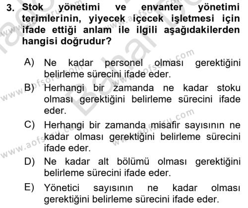 Turizm Bilgi Teknolojileri Dersi 2021 - 2022 Yılı (Final) Dönem Sonu Sınavı 3. Soru