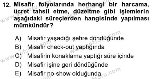 Turizm Bilgi Teknolojileri Dersi 2023 - 2024 Yılı (Vize) Ara Sınavı 12. Soru