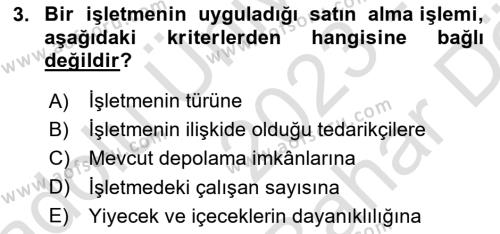 Turizm Bilgi Teknolojileri Dersi 2023 - 2024 Yılı (Vize) Ara Sınavı 3. Soru