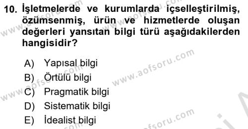 Sürdürülebilir Turizm Dersi 2021 - 2022 Yılı Yaz Okulu Sınavı 10. Soru