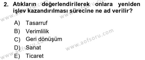 Sürdürülebilir Turizm Dersi 2023 - 2024 Yılı (Vize) Ara Sınavı 2. Soru