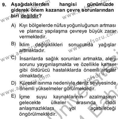 Alternatif Turizm Dersi 2013 - 2014 Yılı (Vize) Ara Sınavı 9. Soru