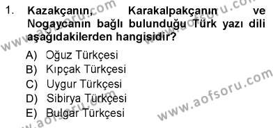 Türk Dili 1 Dersi 2012 - 2013 Yılı (Vize) Ara Sınavı 1. Soru