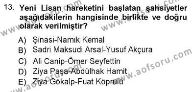 Türk Dili 1 Dersi 2012 - 2013 Yılı (Vize) Ara Sınavı 13. Soru