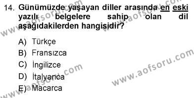 Türk Dili 1 Dersi 2012 - 2013 Yılı (Vize) Ara Sınavı 14. Soru