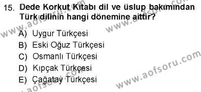 Türk Dili 1 Dersi 2012 - 2013 Yılı (Vize) Ara Sınavı 15. Soru