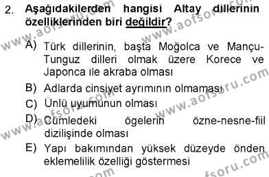 Türk Dili 1 Dersi 2012 - 2013 Yılı (Vize) Ara Sınavı 2. Soru