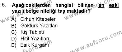 Türk Dili 1 Dersi 2012 - 2013 Yılı (Vize) Ara Sınavı 5. Soru