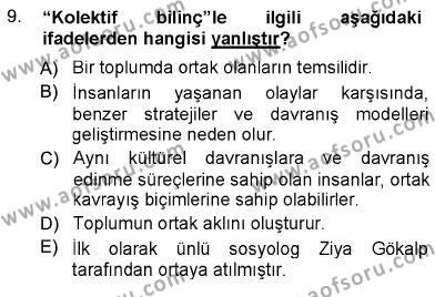 Türk Dili 1 Dersi 2012 - 2013 Yılı (Vize) Ara Sınavı 9. Soru