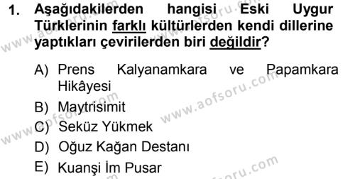 Türk Dili 1 Dersi 2012 - 2013 Yılı (Final) Dönem Sonu Sınavı 1. Soru