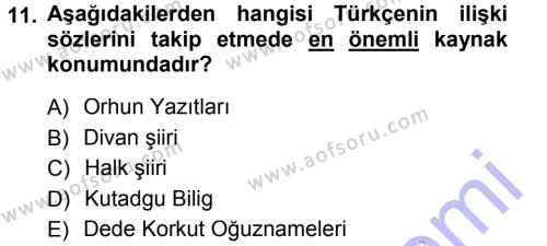 Türk Dili 1 Dersi 2012 - 2013 Yılı (Final) Dönem Sonu Sınavı 11. Soru