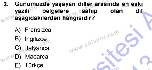 Türk Dili 1 Dersi 2012 - 2013 Yılı (Final) Dönem Sonu Sınavı 2. Soru