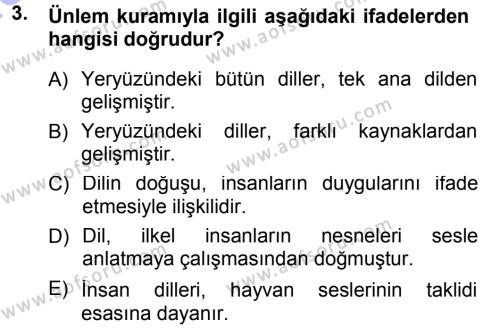 Türk Dili 1 Dersi 2012 - 2013 Yılı (Final) Dönem Sonu Sınavı 3. Soru