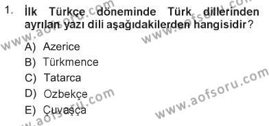 Türk Dili 1 Dersi 2012 - 2013 Yılı Tek Ders Sınavı 1. Soru