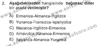 Türk Dili 1 Dersi 2012 - 2013 Yılı Tek Ders Sınavı 2. Soru