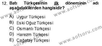 Türk Dili 1 Dersi 2013 - 2014 Yılı (Vize) Ara Sınavı 12. Soru