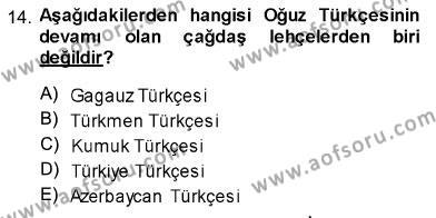 Türk Dili 1 Dersi 2013 - 2014 Yılı (Vize) Ara Sınavı 14. Soru