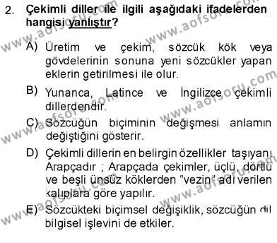 Türk Dili 1 Dersi 2013 - 2014 Yılı (Vize) Ara Sınavı 2. Soru