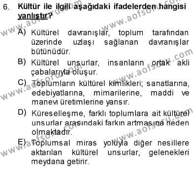 Türk Dili 1 Dersi 2013 - 2014 Yılı (Vize) Ara Sınavı 6. Soru