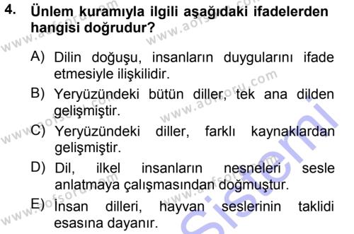 Türk Dili 1 Dersi 2013 - 2014 Yılı (Final) Dönem Sonu Sınavı 4. Soru