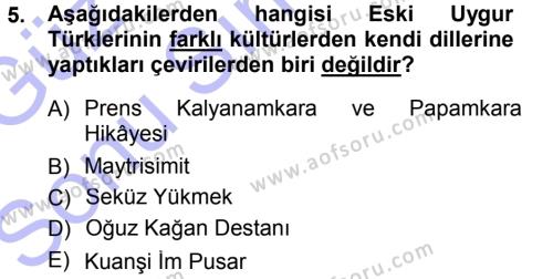 Türk Dili 1 Dersi 2013 - 2014 Yılı (Final) Dönem Sonu Sınavı 5. Soru